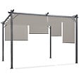 ID MARKET - Pergola édition spéciale toit rétractable 3x4 M et 4 stores taupe - vignette