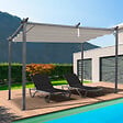 ID MARKET - Pergola édition spéciale toit rétractable 3x4 M et 4 stores taupe - vignette