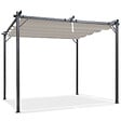 ID MARKET - Pergola édition spéciale toit rétractable 3x4 M et 4 stores taupe - vignette