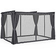 ID MARKET - Pergola édition intégrale moustiquaire toit rétractable 3x4M et 4 rideaux gris - vignette