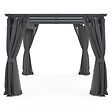 ID MARKET - Pergola édition intégrale moustiquaire toit rétractable 3x4M et 4 rideaux gris - vignette