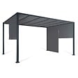 ID MARKET - Pergola coulissante 2 pans 3x4 M belvédère de jardin toile gris anthracite - vignette
