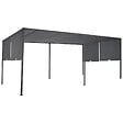ID MARKET - Pergola coulissante 2 pans 3x6 M belvédère de jardin toile gris anthracite - vignette