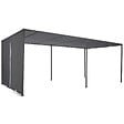 ID MARKET - Pergola coulissante 2 pans 3x6 M belvédère de jardin toile gris anthracite - vignette