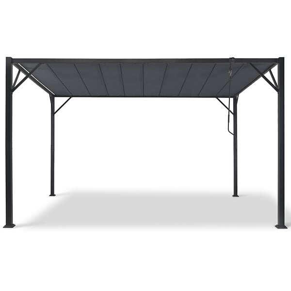 ID MARKET - Pergola lames orientables 3x4 M gris anthracite - large