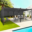 ID MARKET - Pergola édition spéciale toit rétractable 3x6 M et 6 stores gris anthracite - vignette