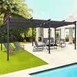 ID MARKET - Pergola édition spéciale toit rétractable 3x6 M et 6 stores gris anthracite - vignette