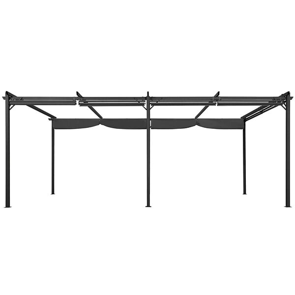 ID MARKET - Pergola édition spéciale toit rétractable 3x6 M et 6 stores gris anthracite - large