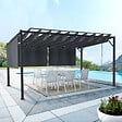 ID MARKET - Pergola édition luxe lames orientables 3x4 M et 4 stores gris anthracite - vignette