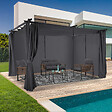 ID MARKET - Pergola édition limitée toit rétractable 3x4 M et 4 rideaux gris anthracite - vignette
