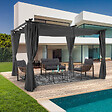 ID MARKET - Pergola édition limitée toit rétractable 3x4 M et 4 rideaux gris anthracite - vignette