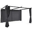 ID MARKET - Pergola édition limitée toit rétractable 3x4 M et 4 rideaux gris anthracite - vignette