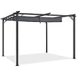 ID MARKET - Pergola toit rétractable 4 pieds 3x4 M tonnelle gris anthracite - vignette