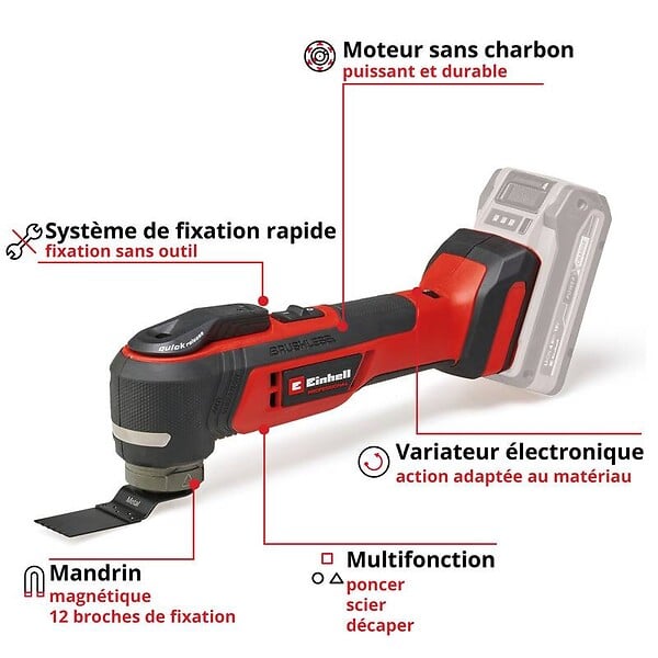 EINHELL - Outil multifonction sans fil TP-MG 18 Li BL - Solo - large