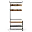 ID MARKET - Vestiaire d'entrée PEDRO 79 cm bois et noir design industriel - vignette