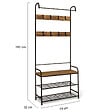 ID MARKET - Vestiaire d'entrée PEDRO 79 cm bois et noir design industriel - vignette