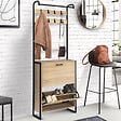 ID MARKET - Vestiaire d'entrée LUIS meuble chaussures 2 portes design industriel - vignette