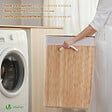 VOUNOT - Panier a linge en bambou rectangulaire triple compartiments avec couvercle 150L - vignette