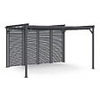 ID MARKET - Pergola édition collector persienne toit rétractable 3x4M 4 pans modulables gris anthracite - vignette