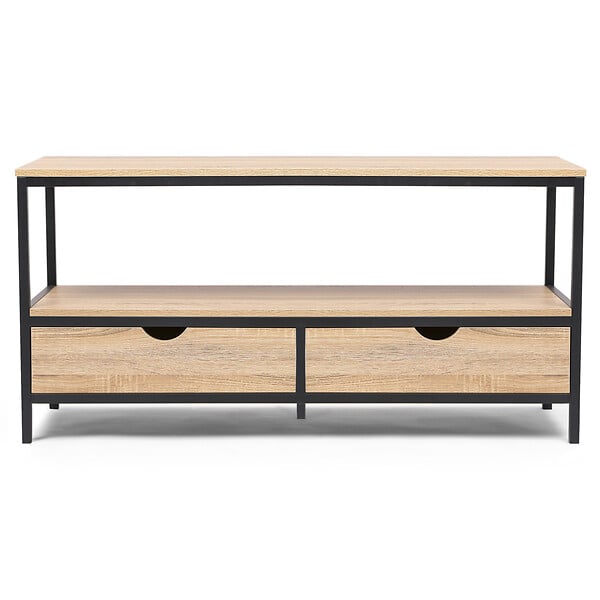 ID MARKET - Ensemble meubles de salon buffet, table basse relevable et meuble TV DETROIT design industriel - large