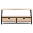 ID MARKET - Ensemble meubles de salon buffet, table basse relevable et meuble TV DETROIT design industriel - vignette