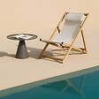 OVIALA - Lot de 2 chiliennes en aluminium inclinable 4 positions écru - Palaos - vignette