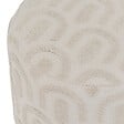 ATMOSPHERA - Pouf en tissu Blanc tufté et pied en Bois - vignette