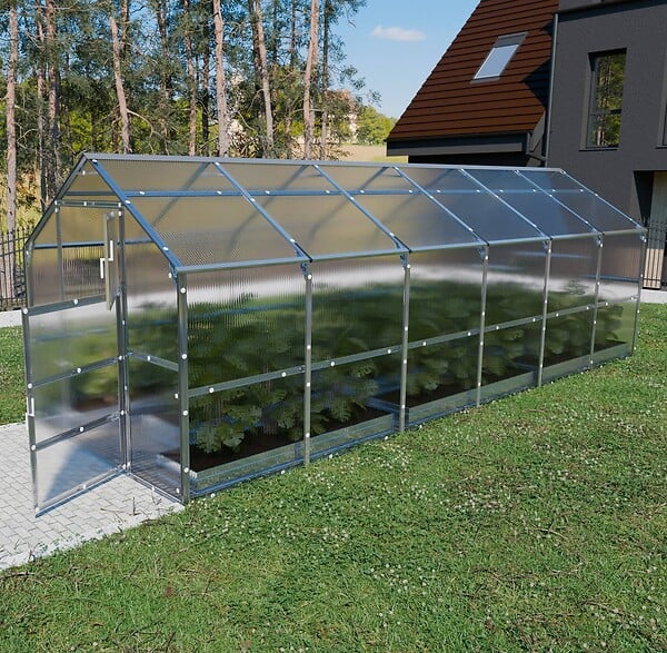 KLASIKA GREENHOUSES - Serre de jardin KLASIKA BERNARD 2,35 x 6 m (14,1 m²), 4 mm avec revêtement en polycarbonate - large