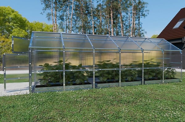 KLASIKA GREENHOUSES - Serre de jardin KLASIKA BERNARD 2,35 x 6 m (14,1 m²), 4 mm avec revêtement en polycarbonate - large