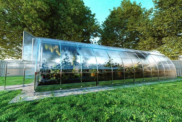 KLASIKA GREENHOUSES - Serre de jardin -  KLASIKA TUBE 3 x 8 m (24 m²) - 6 mm - revêtement en polycarbonate -  KLASIKA GREENHOUSES - large