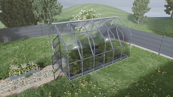 KLASIKA GREENHOUSES - Serre de jardin KLASIKA Standard 10m2, 2,5m x 4m, 4 mm avec revêtement en polycarbonate (Avec 2 toits ouvrants automatiques) - large