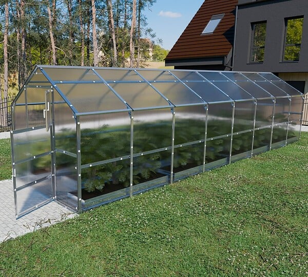 KLASIKA GREENHOUSES - Serre de jardin KLASIKA BERNARD 2,35 x 8 m (18,8 m²), 4 mm avec revêtement en polycarbonate - large