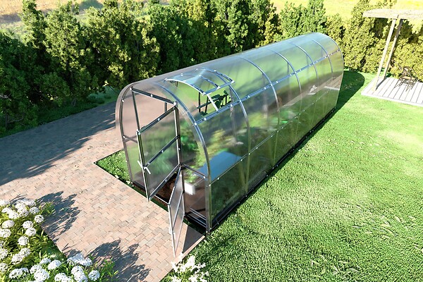 KLASIKA GREENHOUSES - Serre de jardin KLASIKA SLIM 2 x 6 m (12 m²) , 6 mm avec revêtement en polycarbonate - large