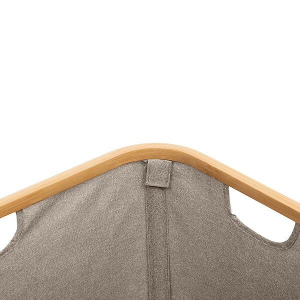 5 FIVE SIMPLY SMART - Panier à linge pliable 54L en Bambou et tissu Gris Beige - large