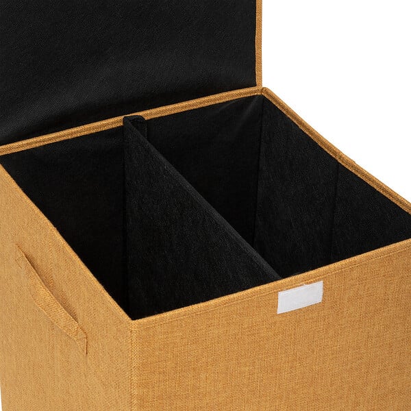 5 FIVE SIMPLY SMART - Panier à linge Jaune moutarde 74L avec 2 compartiments H 60 cm - large
