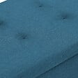 ID MARKET - Banc coffre rangement sur pieds 76 cm tissu bleu canard - vignette