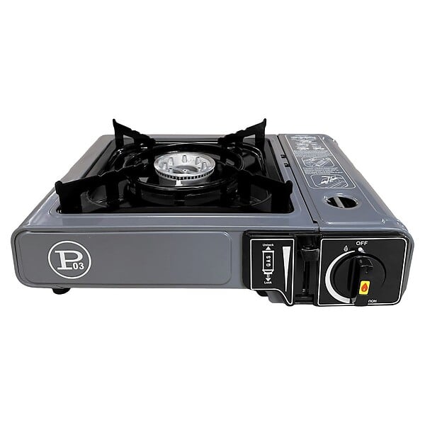 INTEC - Réchaud gaz Camping 1 Feu 2200W + 4 Cartouches gaz Butane Allumage Piezo – Camping Randonnée Cuisine Extérieure INTEC - large