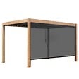 OVIALA - Pergola bioclimatique autoportée 3x4 m et 1 store bois gris - Athenes - vignette