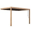 OVIALA - Pergola bioclimatique adossée 3x4m et 1 store en bois gris - Oia - vignette