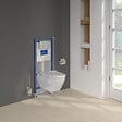 VILLEROY ET BOCH - Pack WC sans bride  Subway 2.0 abattant frein de chute + bâti-support sol et mur+ plaque Chromé mat + Tabouret - vignette