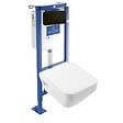 VILLEROY ET BOCH - Pack WC suspendu sans bride Architectura Twistflush [e³] rectangle + bâti-support sol et mur + plaque noir - vignette