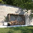 CERLAND - ABRI BUCHES BOIS XXL 320X89X183CM - vignette