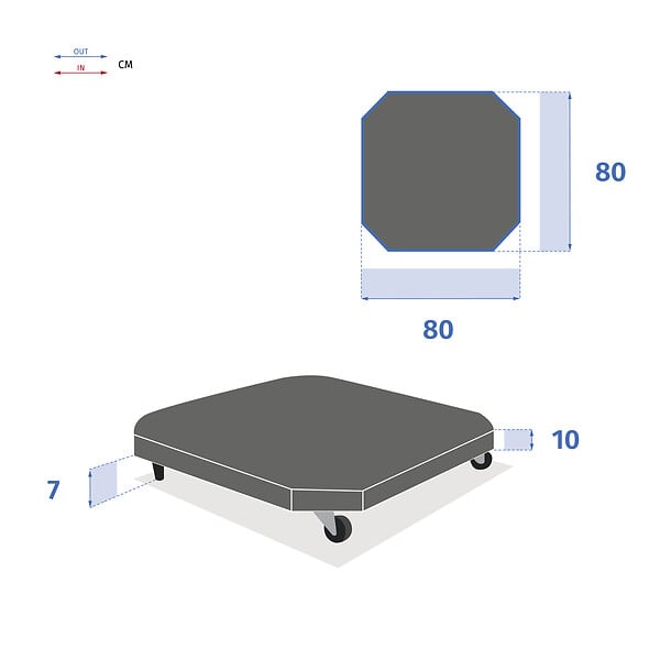 HESPERIDE - Dalle 90 kg sur roulettes pour parasol décentré Atiavo -  Hespéride - large