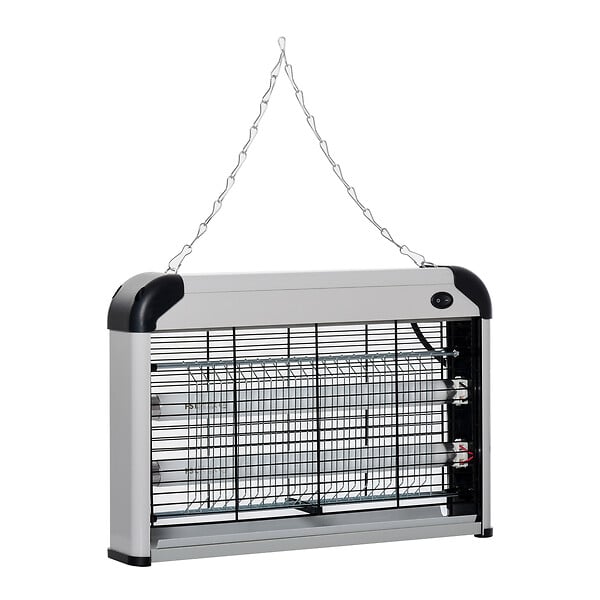 OUTSUNNY - Outsunny Lampe UV anti-insectes anti moustique tue mouche électrique destructeur d'insectes 20 W noir gris - large