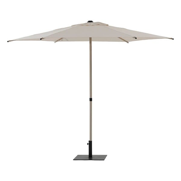 HESPERIDE - Parasol droit carré "Soya" argile & blé 2,5 x 2,5m en acier et polyester - large
