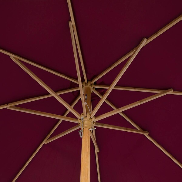 HESPERIDE - Parasol droit "Tinaei" bordeaux 3m en bambou - large