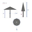 HESPERIDE - Parasol droit "Tinaei" bordeaux 3m en bambou - vignette