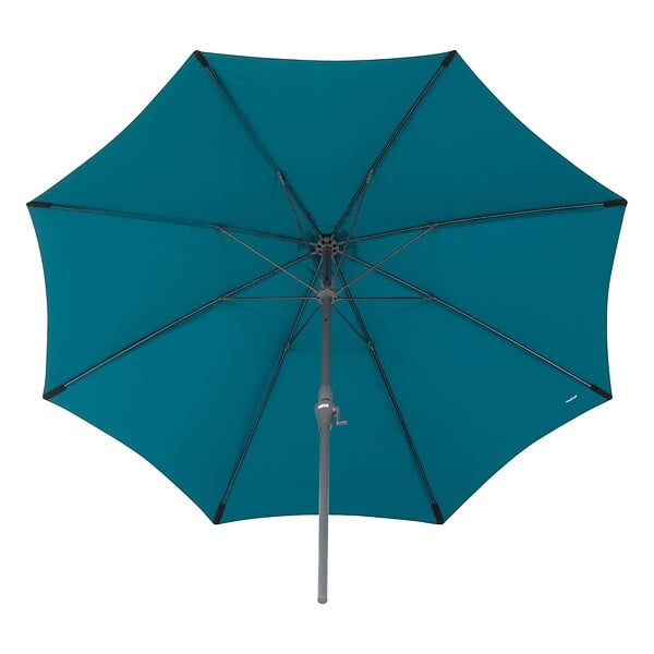 HESPERIDE - Parasol droit rond "Sisko" bleu canard 2,7m - large