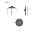 HESPERIDE - Parasol droit rond inclinable LOOMPA Blé 3M - vignette