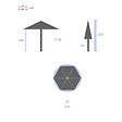 HESPERIDE - Parasol droit rond inclinable "Soya" blé 2,7m - vignette